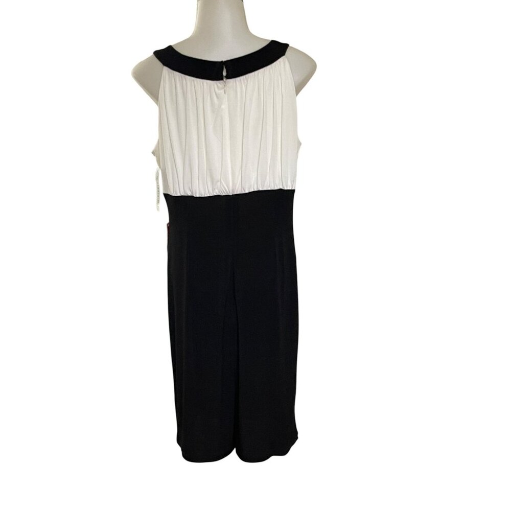 AA Studio Black & White Sleeveless Dress With Embellished Neckline - Size 10 -‎